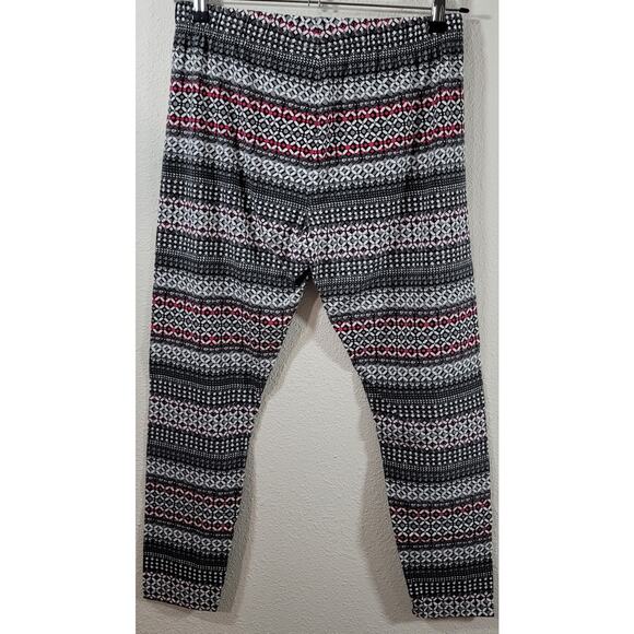 Cato Gray Red Black Geo Print Flat Front Leggings Large Lightweight Soft Stretch - Picture 2 of 6